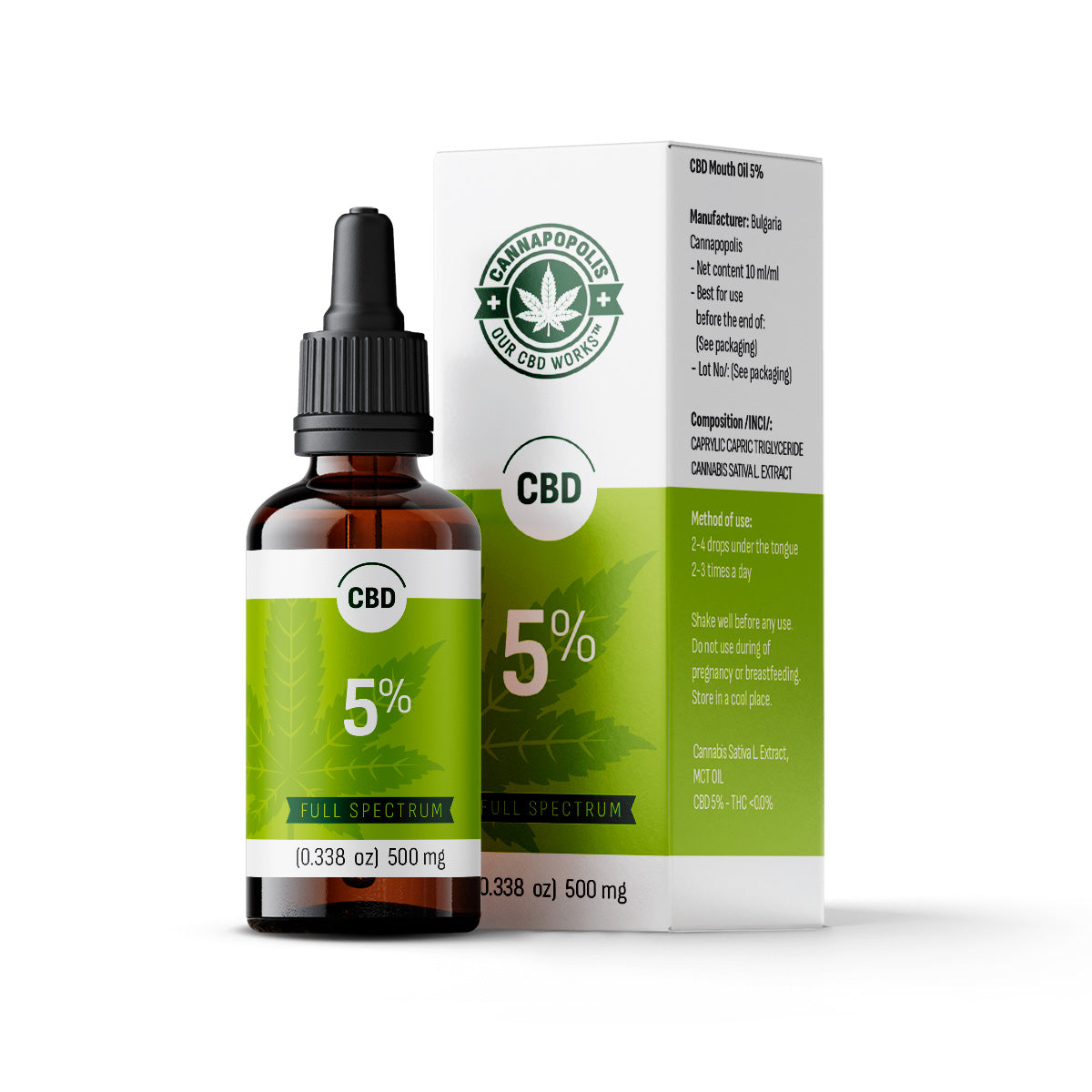 CBD масло 5% (0.00% THC или пълен спектър)
