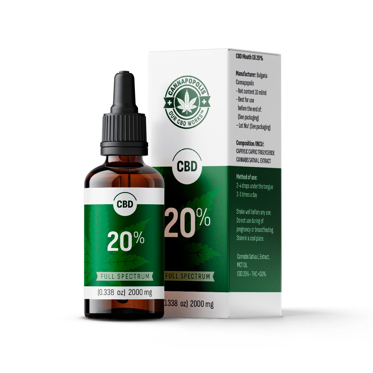 CBD масло 20% (0.00% THC или пълен спектър)