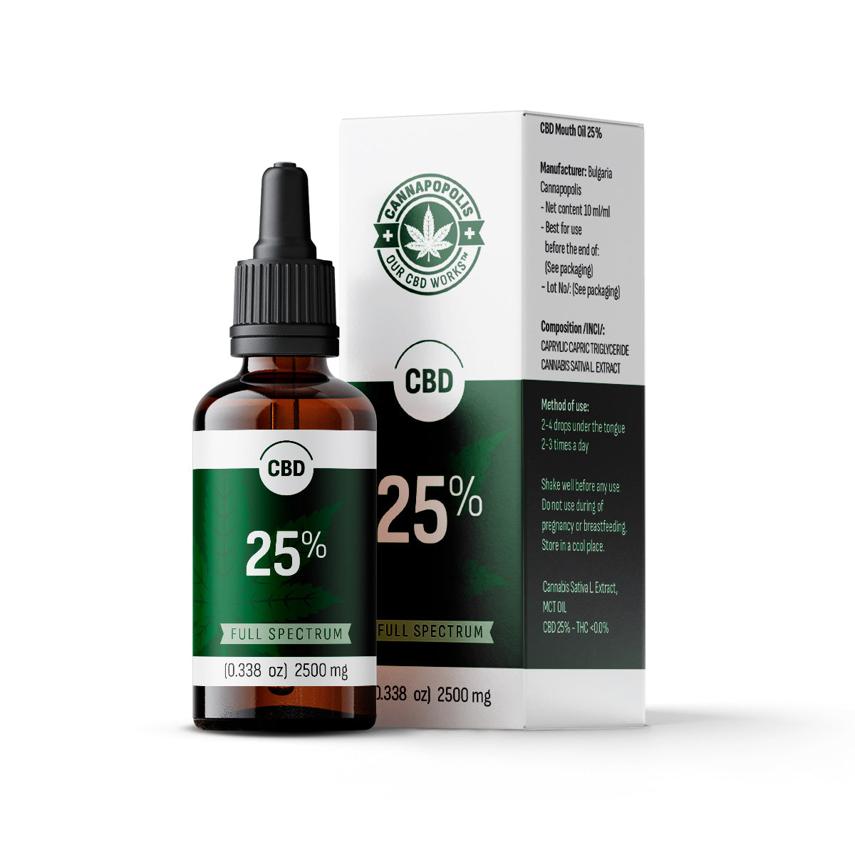 CBD oil 25% in dropper (0.00 THC)