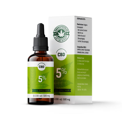 CBD масло 5% (0.00% THC или пълен спектър)