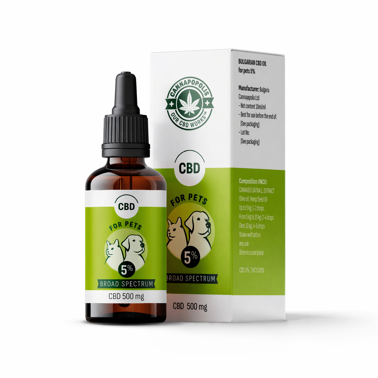 CBD масло 5% за домашни любимци (500 mg CBD)